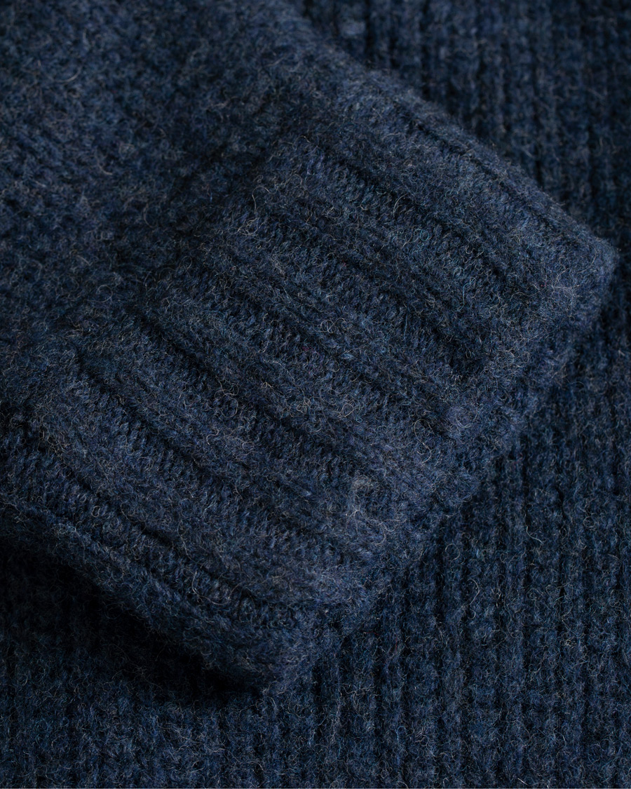 Hombres | Jerséis y prendas de punto | Stenströms | Merino Wool Knitted Cardigan Navy