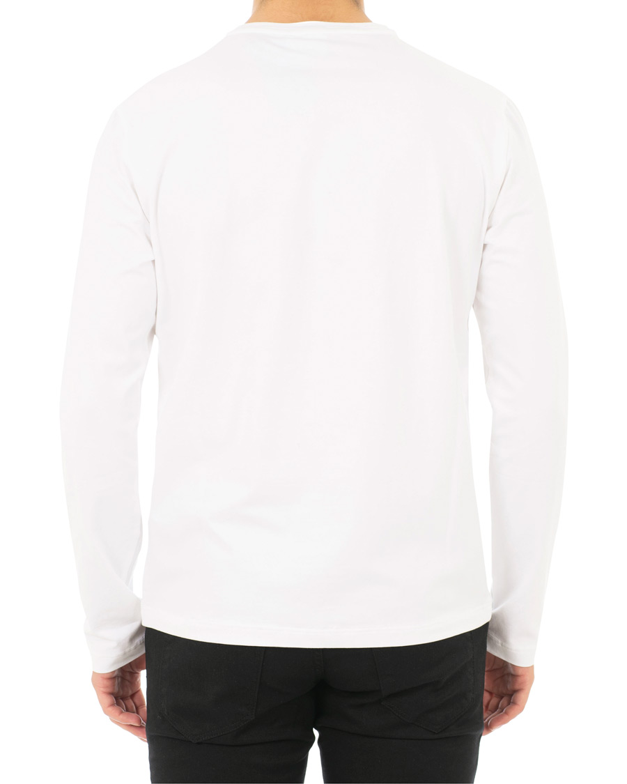 Hombres | Camisetas | EA7 | Train Logo Crew Neck Long Sleeve Tee White