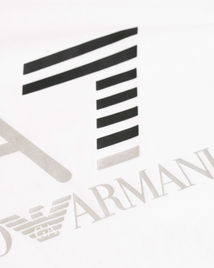 Hombres | Camisetas | EA7 | Train Logo Crew Neck Long Sleeve Tee White