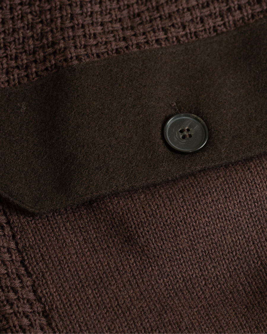 Hombres | Jerséis y prendas de punto | Hackett | Flannel Textured Full Zip Brown