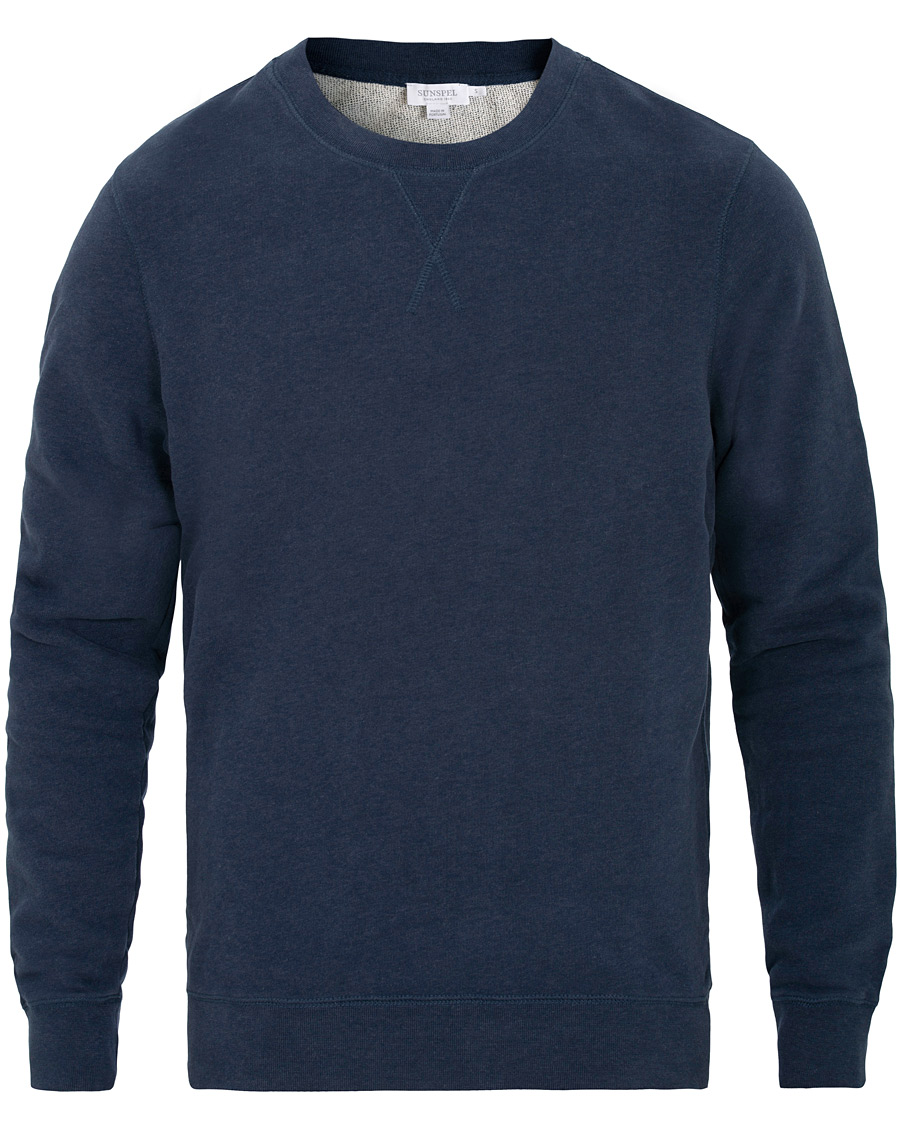 Hombres | Jerséis y prendas de punto | Sunspel | Loopback Sweatshirt Navy Melange