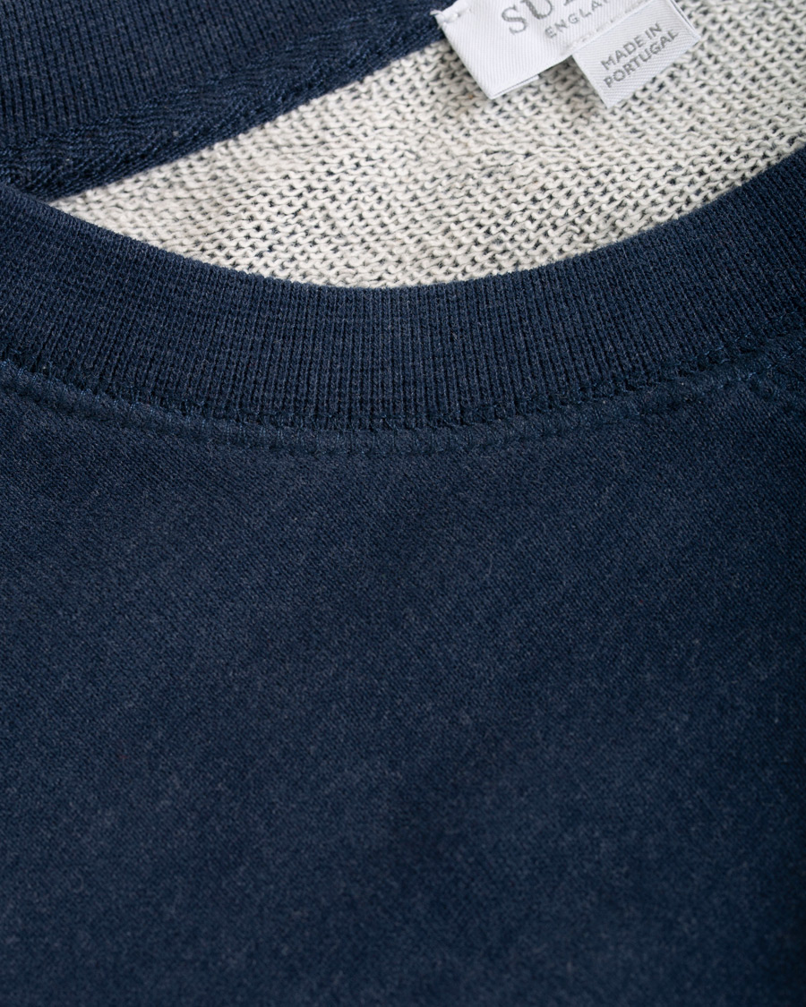 Hombres | Jerséis y prendas de punto | Sunspel | Loopback Sweatshirt Navy Melange