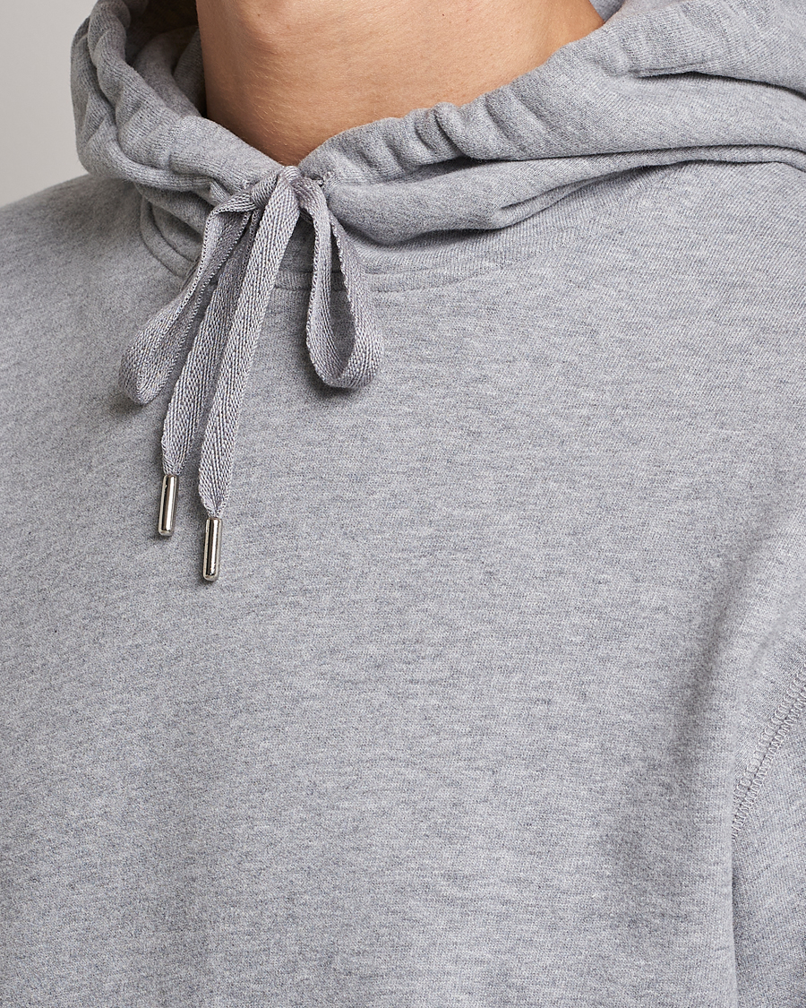 Hombres | Jerséis y prendas de punto | Sunspel | Loopback Hoodie Grey Melange