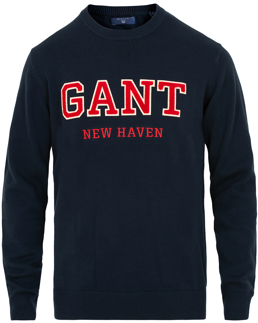 Hombres | Jerséis y prendas de punto | GANT | Logo Crew Neck Marine