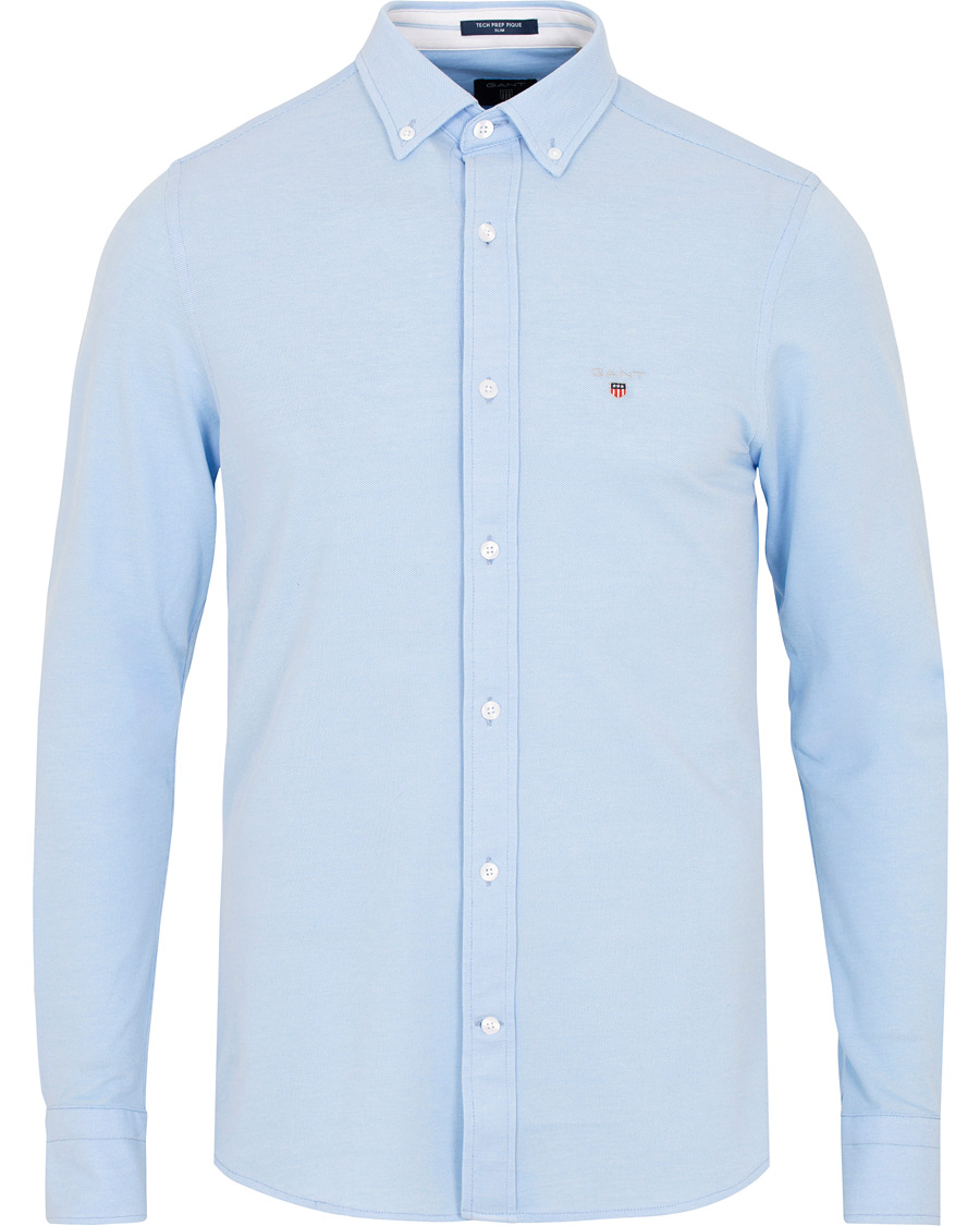 Hombres | Camisas | GANT | Slim Fit Tech Prep Pique Shirt Capri Blue