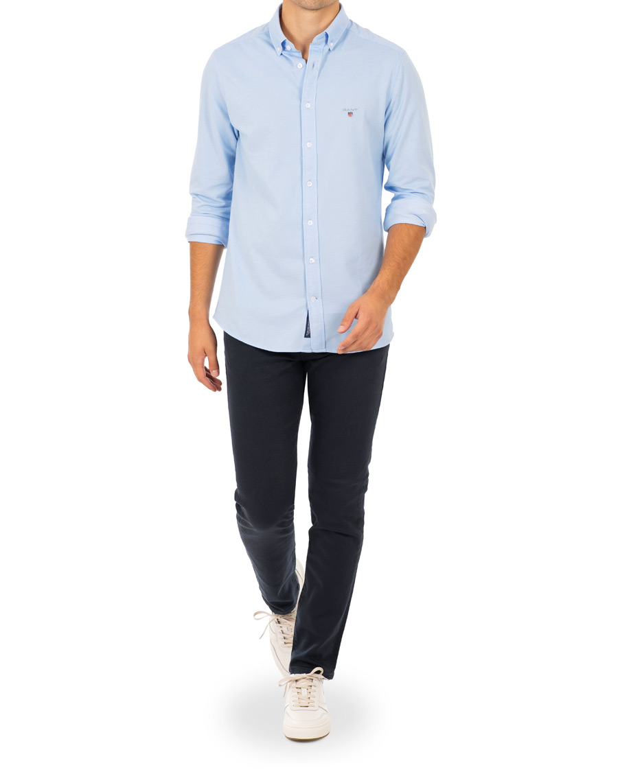 Hombres | Camisas | GANT | Slim Fit Tech Prep Pique Shirt Capri Blue