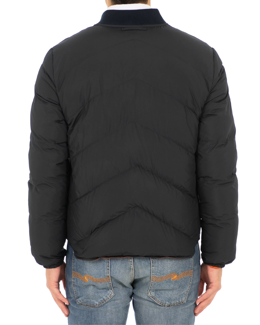 Hombres | Abrigos y chaquetas | The Workers Club | Reversible Down Filled Bomber Navy/Orange