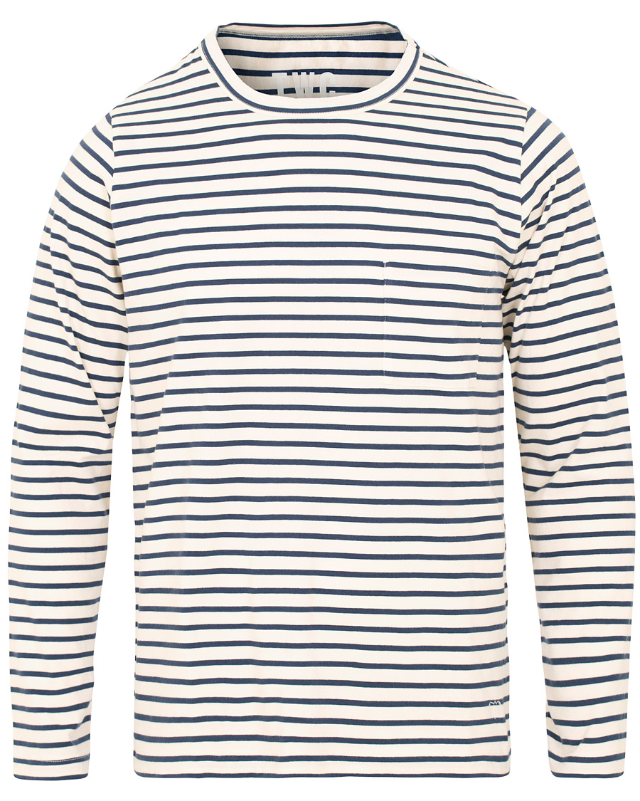 Hombres | Camisetas | The Workers Club | Breton Stripe Sweater White/Navy
