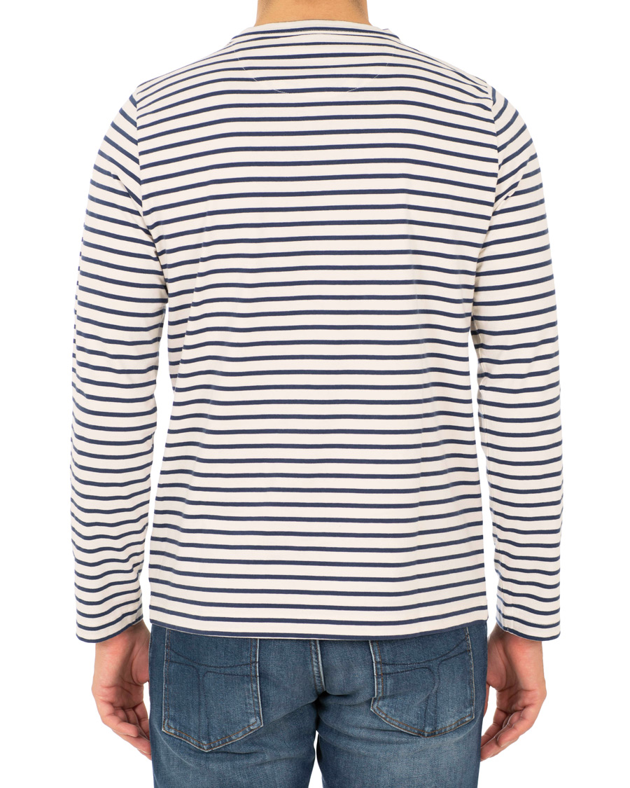 Hombres | Camisetas | The Workers Club | Breton Stripe Sweater White/Navy