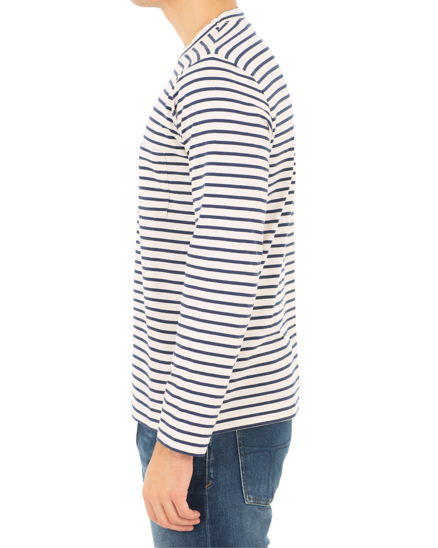 Hombres | Camisetas | The Workers Club | Breton Stripe Sweater White/Navy