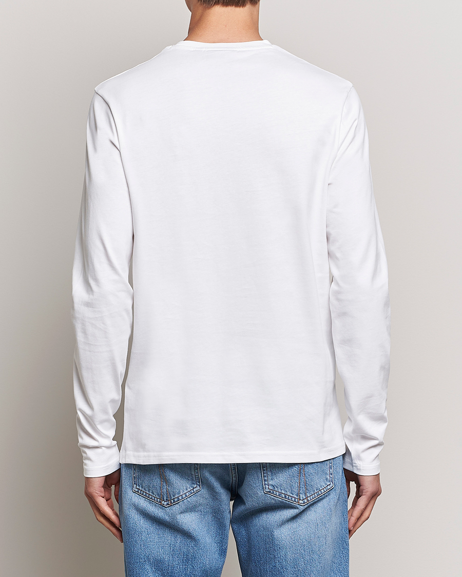 Hombres | Camisetas | Lyle & Scott | Plain Long Sleeve Cotton T-Shirt White