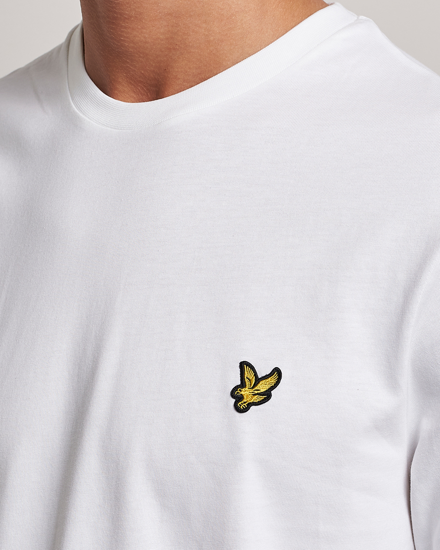 Hombres | Camisetas | Lyle & Scott | Plain Long Sleeve Cotton T-Shirt White