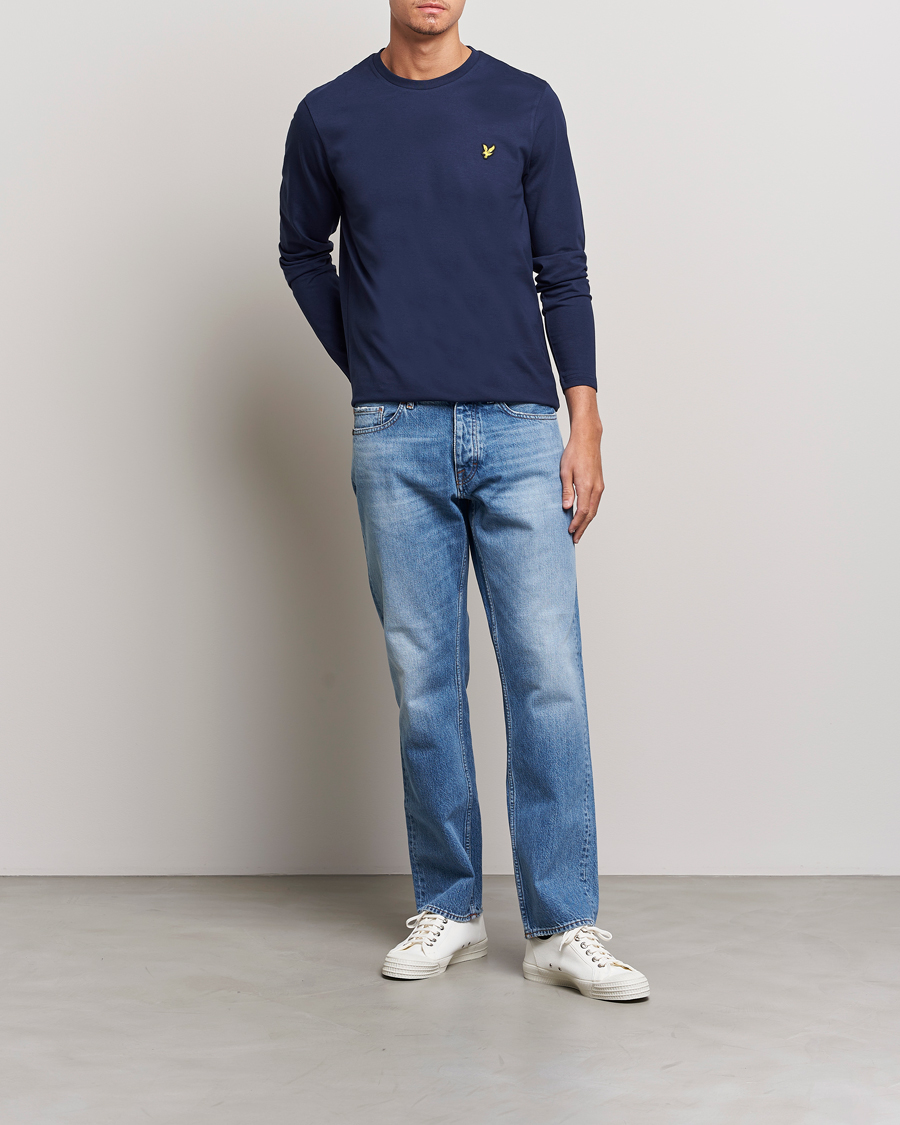 Hombres | Camisetas | Lyle & Scott | Long Sleeve Crew Neck T-Shirt Navy