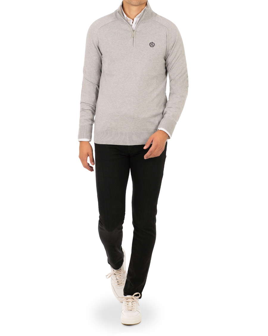 Hombres | Jerséis y prendas de punto | Henri-Lloyd | Henri Lloyd Miller Regular Half Zip Grey Marl