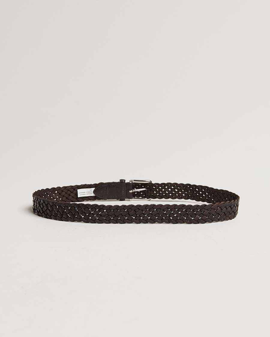 Hombres |  | Polo Ralph Lauren | Braided Leather Belt Dark Brown