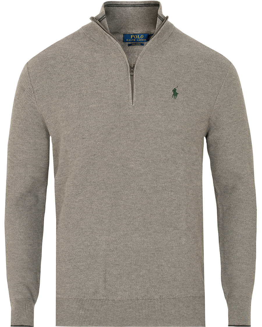 Hombres | Jerséis y prendas de punto | Polo Ralph Lauren | Texture Half Zip Fawn Grey Heather