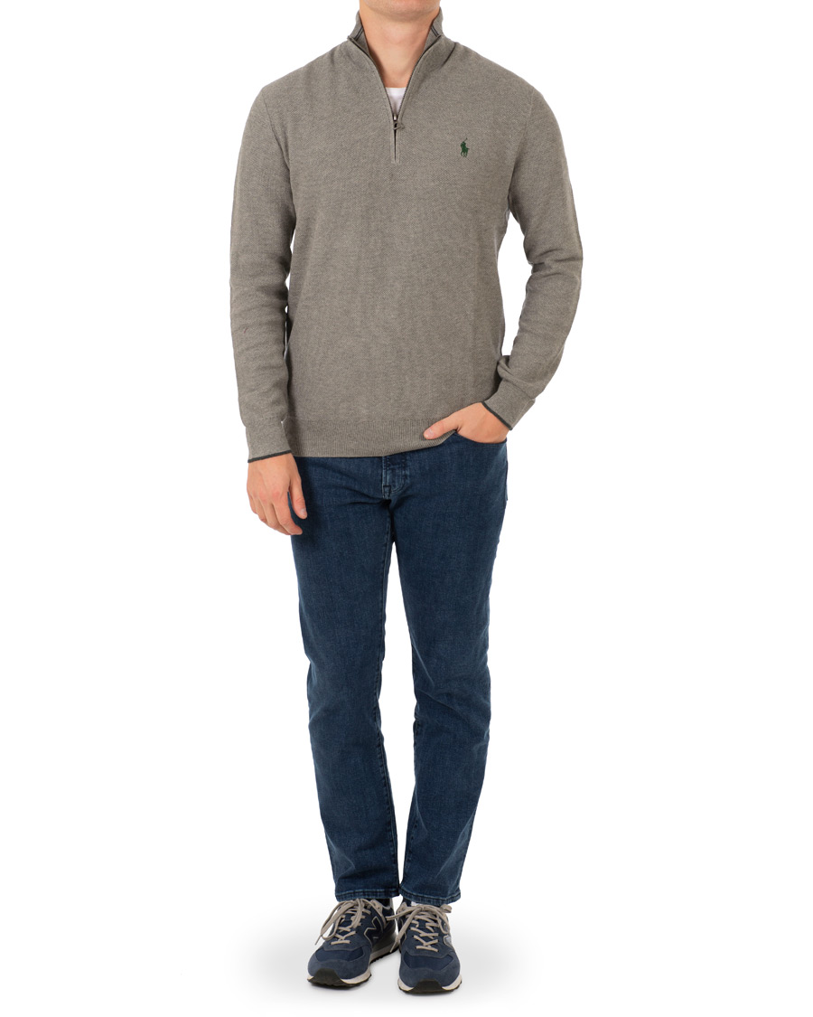 Hombres | Jerséis y prendas de punto | Polo Ralph Lauren | Texture Half Zip Fawn Grey Heather