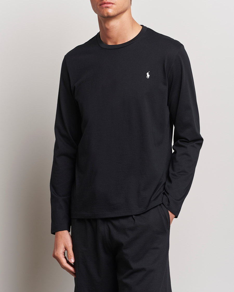 Hombres | Camisetas negras | Polo Ralph Lauren | Liquid Cotton Long Sleeve Crew Neck T-Shirt Black