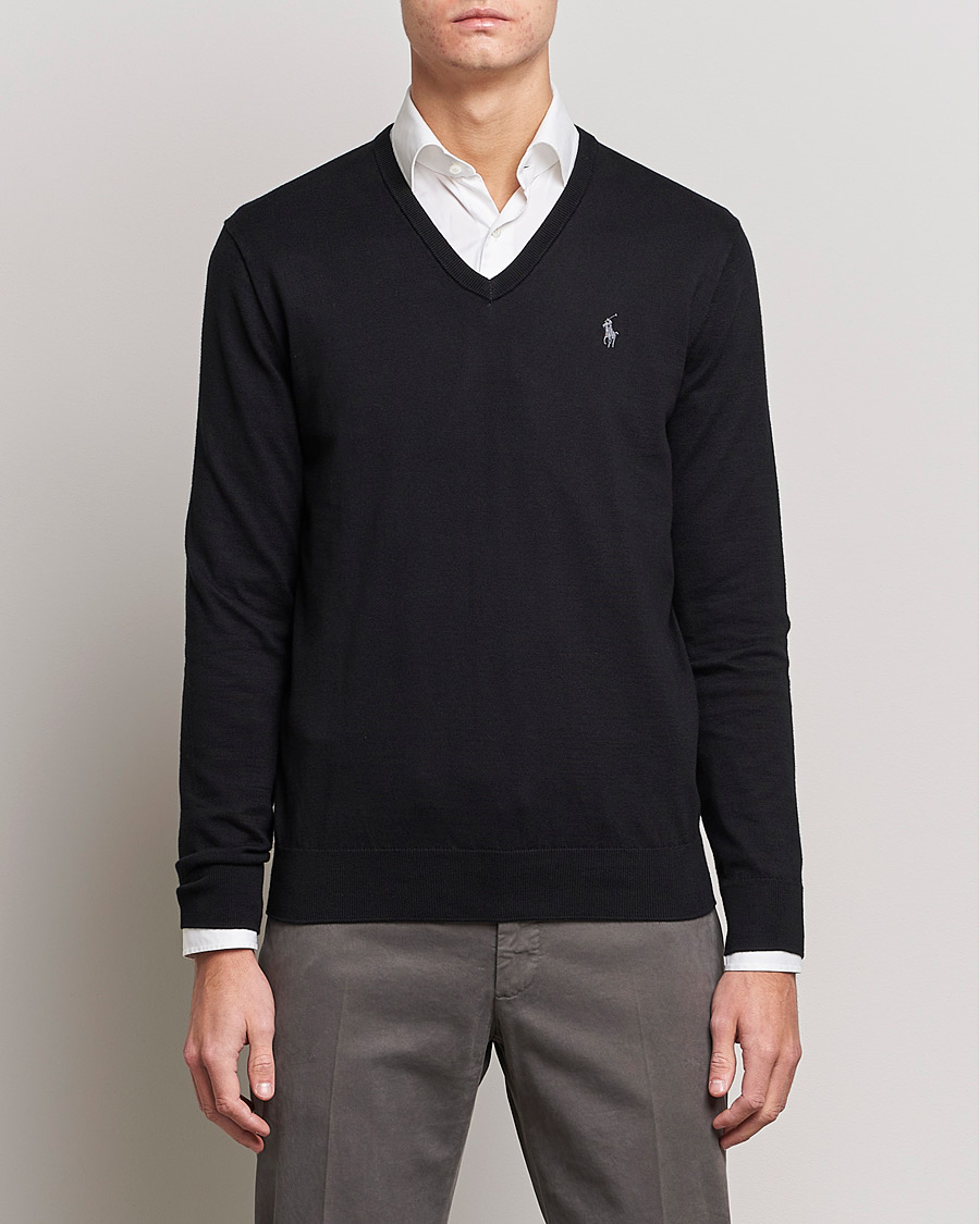 Hombres | Jerseys cuello pico | Polo Ralph Lauren | Pima Cotton V-neck Pullover Polo Black