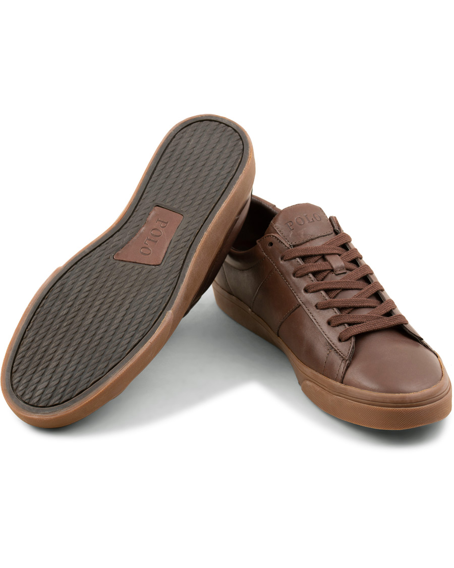 Hombres | Polo Ralph Lauren Sayer Leather Sneaker Dark Brown | Polo Ralph Lauren | Sayer Leather Sneaker Dark Brown