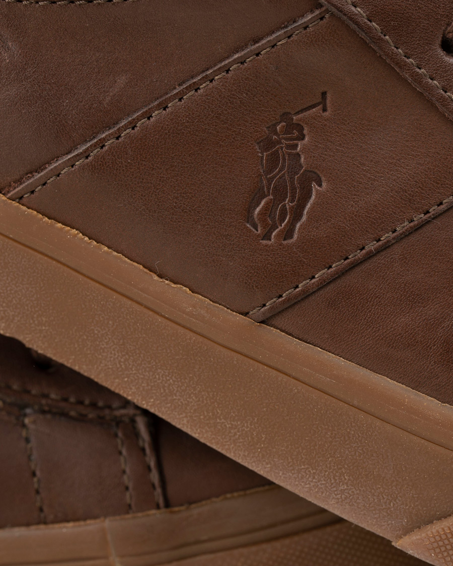 Hombres | Polo Ralph Lauren Sayer Leather Sneaker Dark Brown | Polo Ralph Lauren | Sayer Leather Sneaker Dark Brown