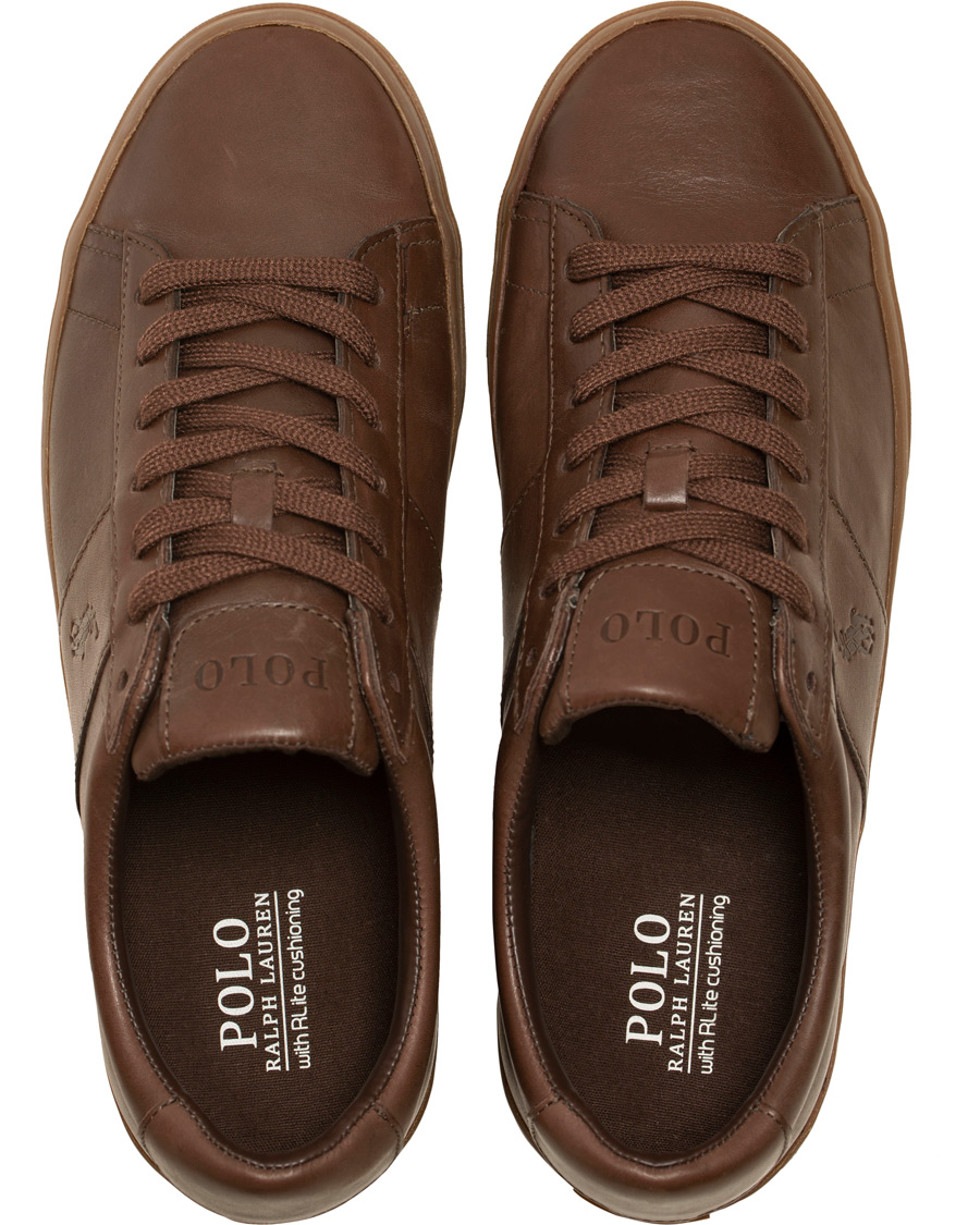 Hombres | Polo Ralph Lauren Sayer Leather Sneaker Dark Brown | Polo Ralph Lauren | Sayer Leather Sneaker Dark Brown