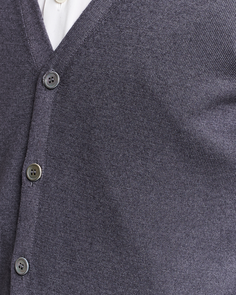 Hombres | Jerséis y prendas de punto | Gran Sasso | Vintage Merino Fashion Fit Cardigan Charcoal