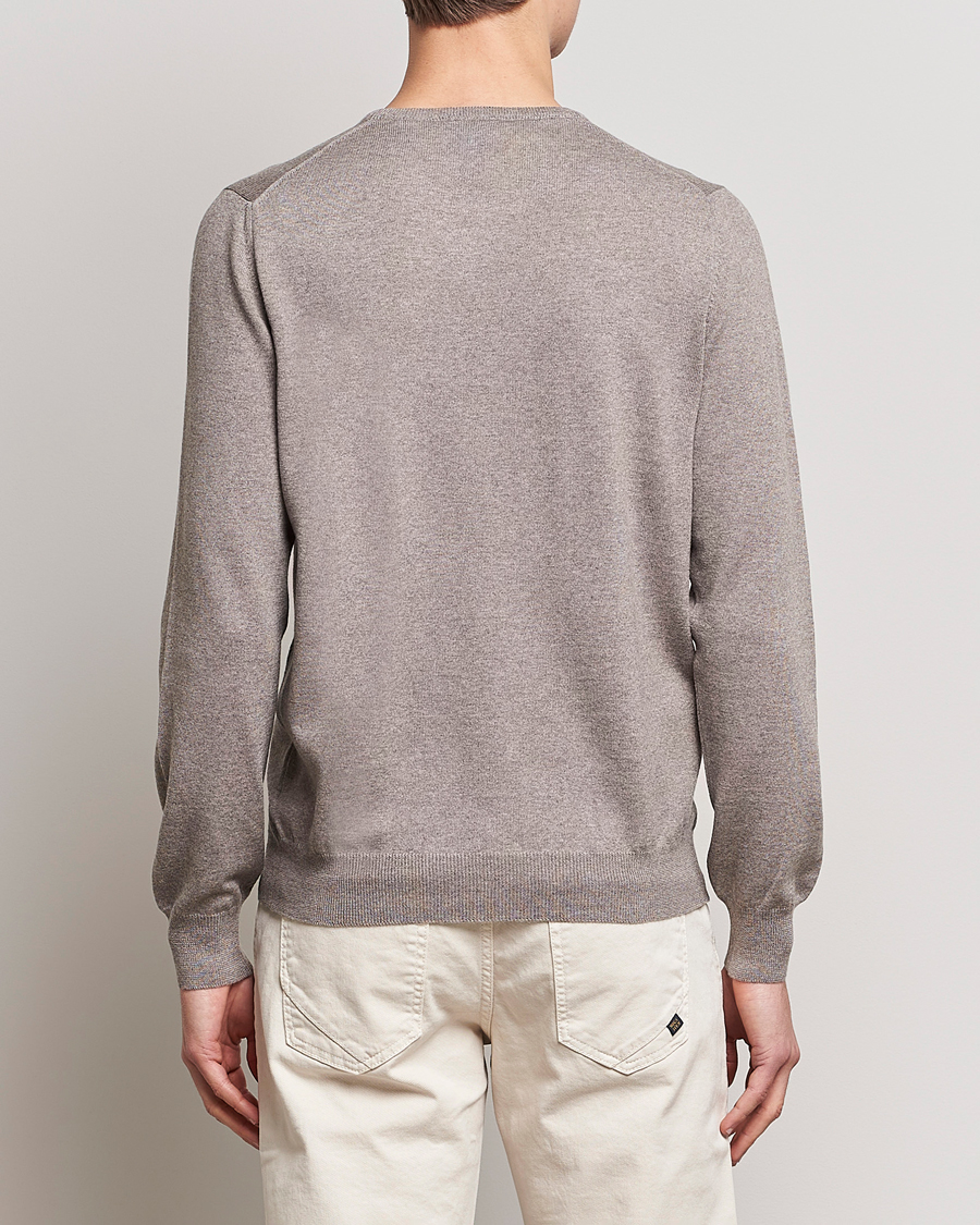 Hombres | Jerséis y prendas de punto | Gran Sasso | Merino Fashion Fit Crew Neck Pullover Beige