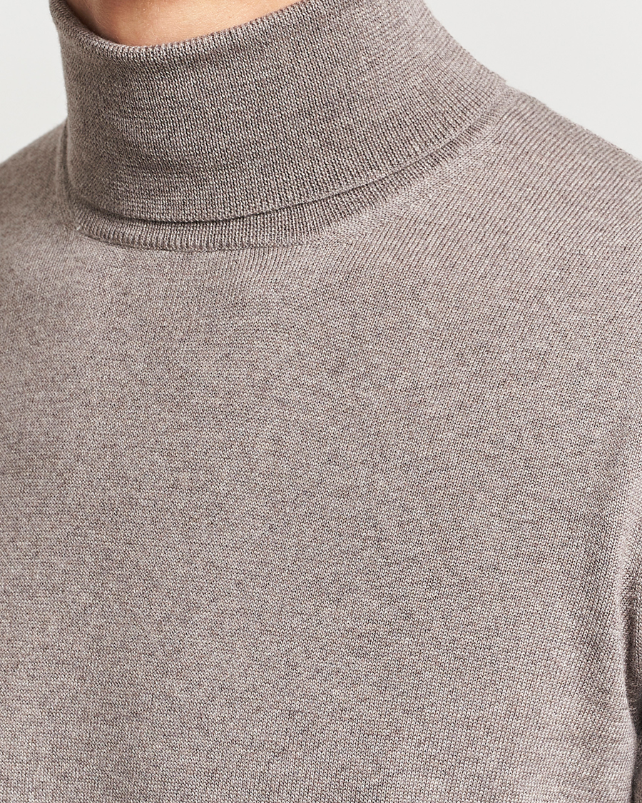 Hombres | Jerséis y prendas de punto | Gran Sasso | Merino Fashion Fit Rollneck Beige