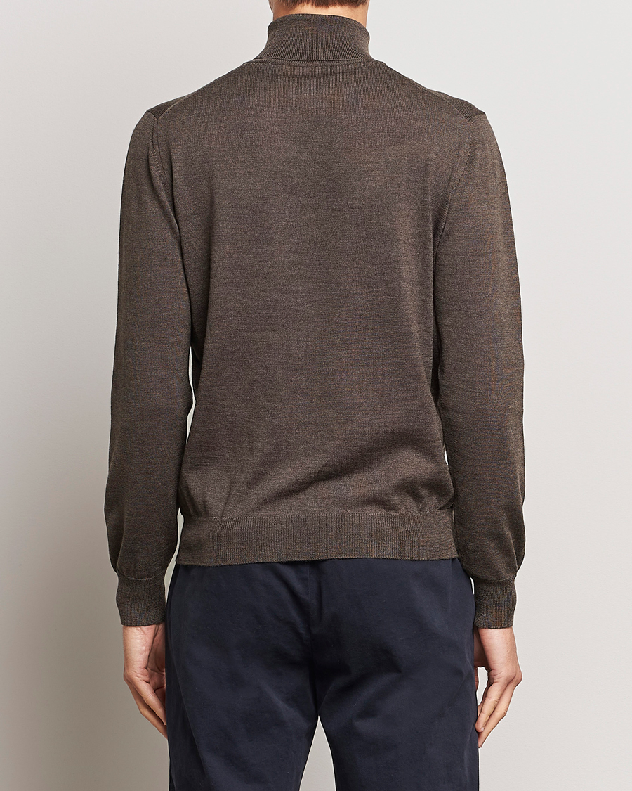 Hombres | Jerséis y prendas de punto | Gran Sasso | Merino Fashion Fit Rollneck Brown
