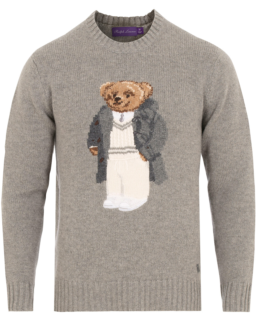 Hombres | Jerséis y prendas de punto | Ralph Lauren Purple Label | Cashmere Polo Sweater Classic Light Grey Heather