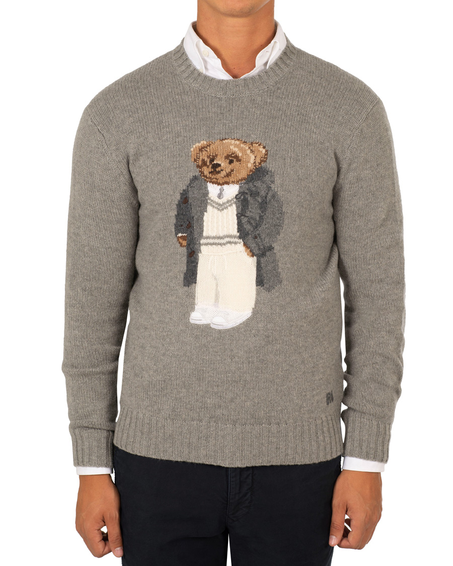 Hombres | Jerséis y prendas de punto | Ralph Lauren Purple Label | Cashmere Polo Sweater Classic Light Grey Heather