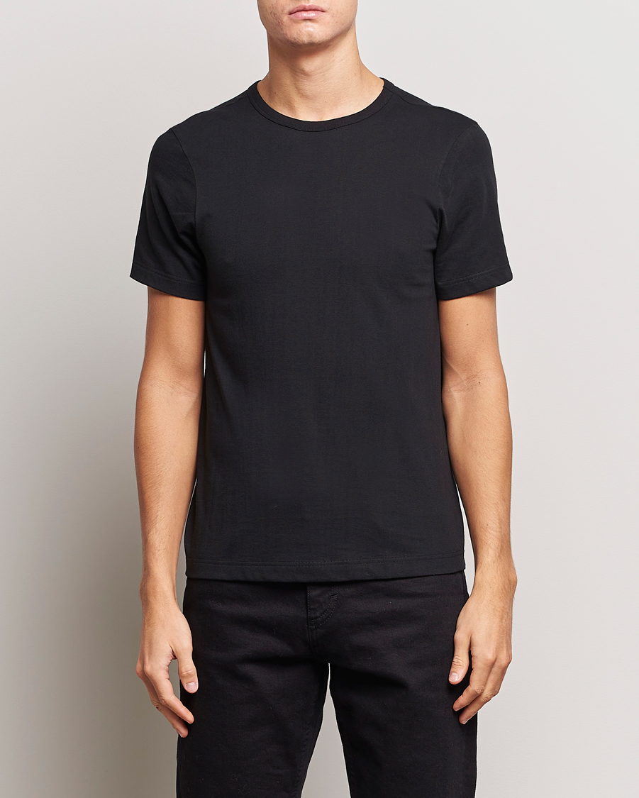 Hombres | Camisetas negras | Merz b. Schwanen | 1950s Classic Loopwheeled T-Shirt Black