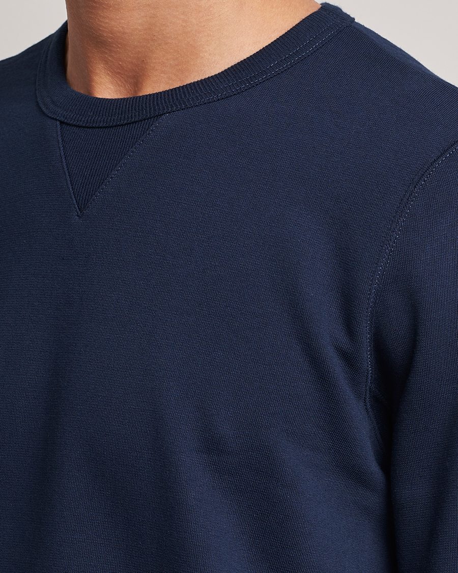 Hombres | Jerséis y prendas de punto | Merz b. Schwanen | Organic Cotton Crew Neck Sweat Ink Blue