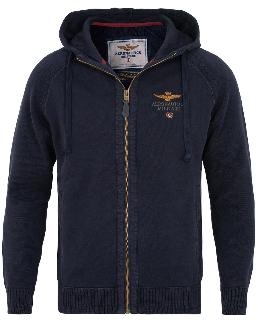 Hombres | Jerséis y prendas de punto | Aeronautica Militare | AF348 Full Zip Hoodie Navy