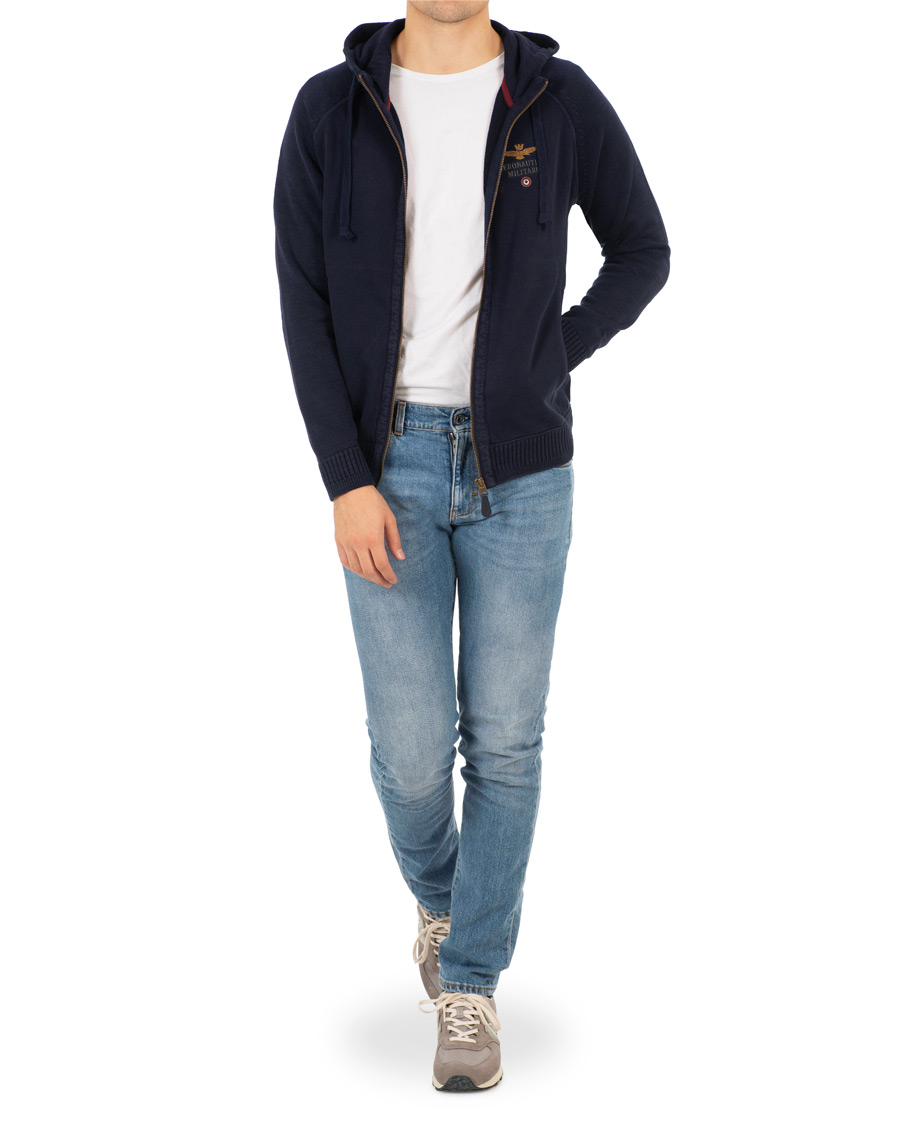 Hombres | Jerséis y prendas de punto | Aeronautica Militare | AF348 Full Zip Hoodie Navy