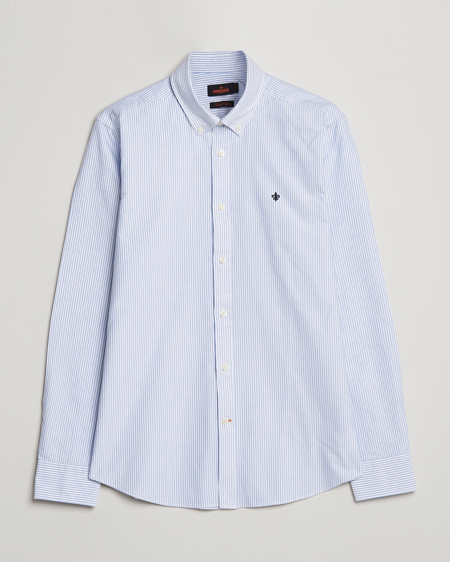 Hombres | Camisas | Morris | Douglas Striped Oxford Light Blue