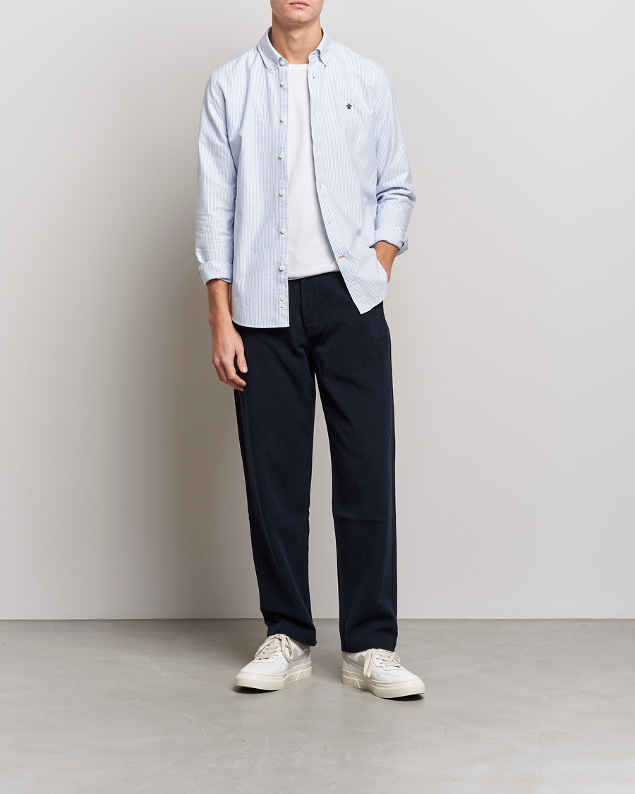Hombres | Camisas | Morris | Douglas Striped Oxford Light Blue
