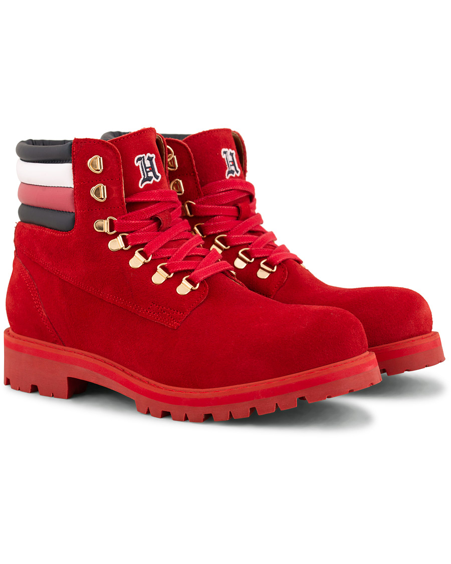Hombres | Tommy Hilfiger Lewis Hamilton Suede Hiking Boot Barbados Cherry | Tommy Hilfiger | Lewis Hamilton Suede Hiking Boot Barbados Cherry
