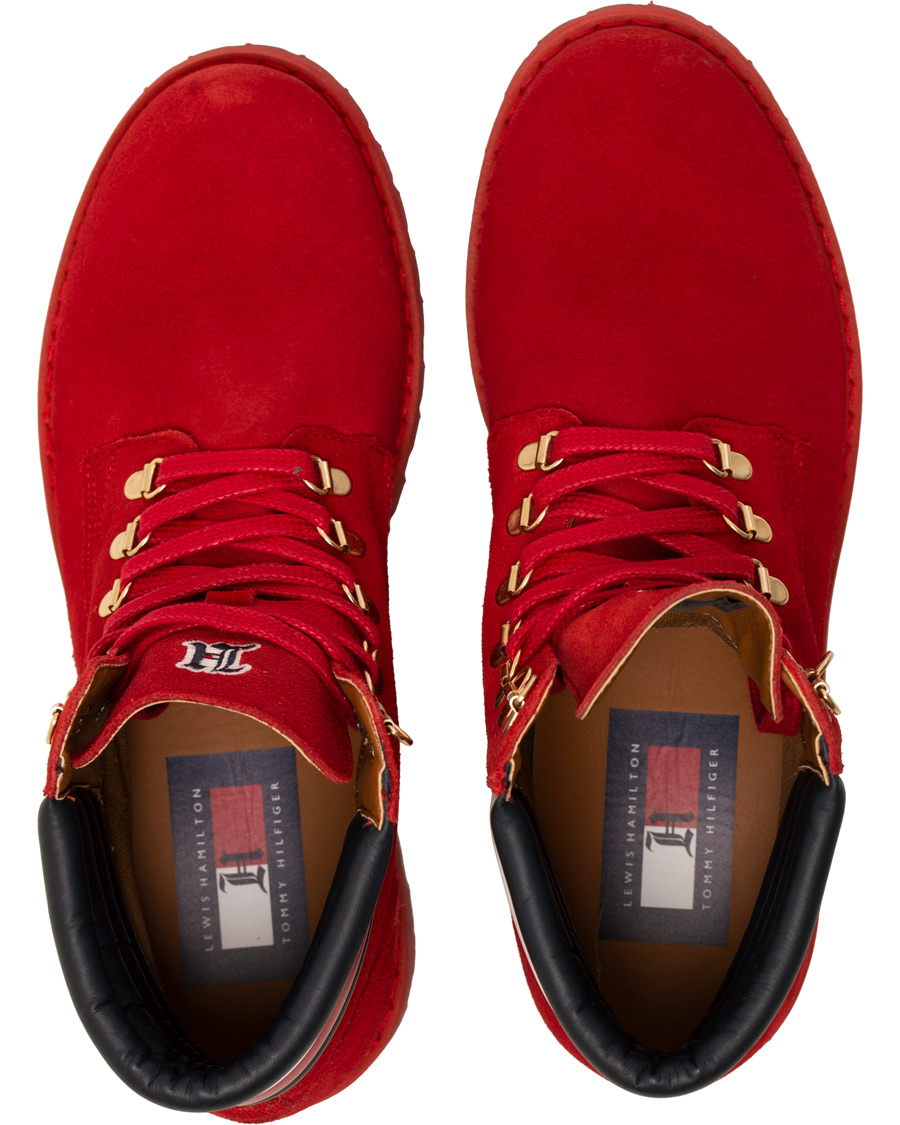 Hombres | Tommy Hilfiger Lewis Hamilton Suede Hiking Boot Barbados Cherry | Tommy Hilfiger | Lewis Hamilton Suede Hiking Boot Barbados Cherry