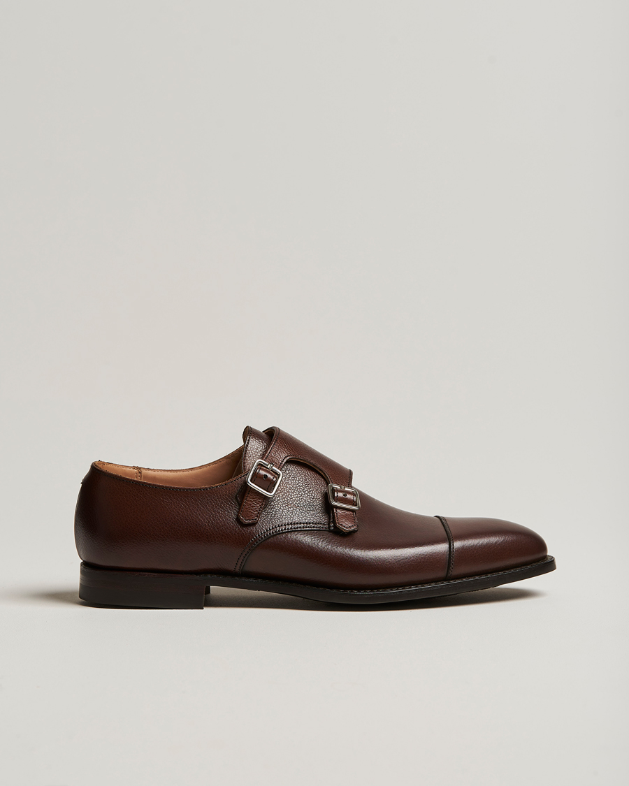 Hombres | Zapatos monk strap | Crockett & Jones | Lowndes Monkstrap City Sole Dark Brown Calf