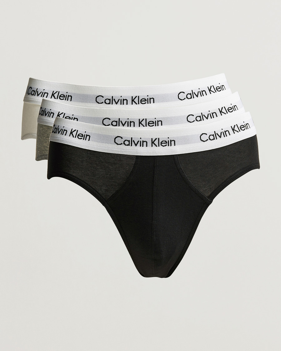 Hombres | Ropa interior y calcetines | Calvin Klein | Cotton Stretch Hip Breif 3-Pack Black/White/Grey