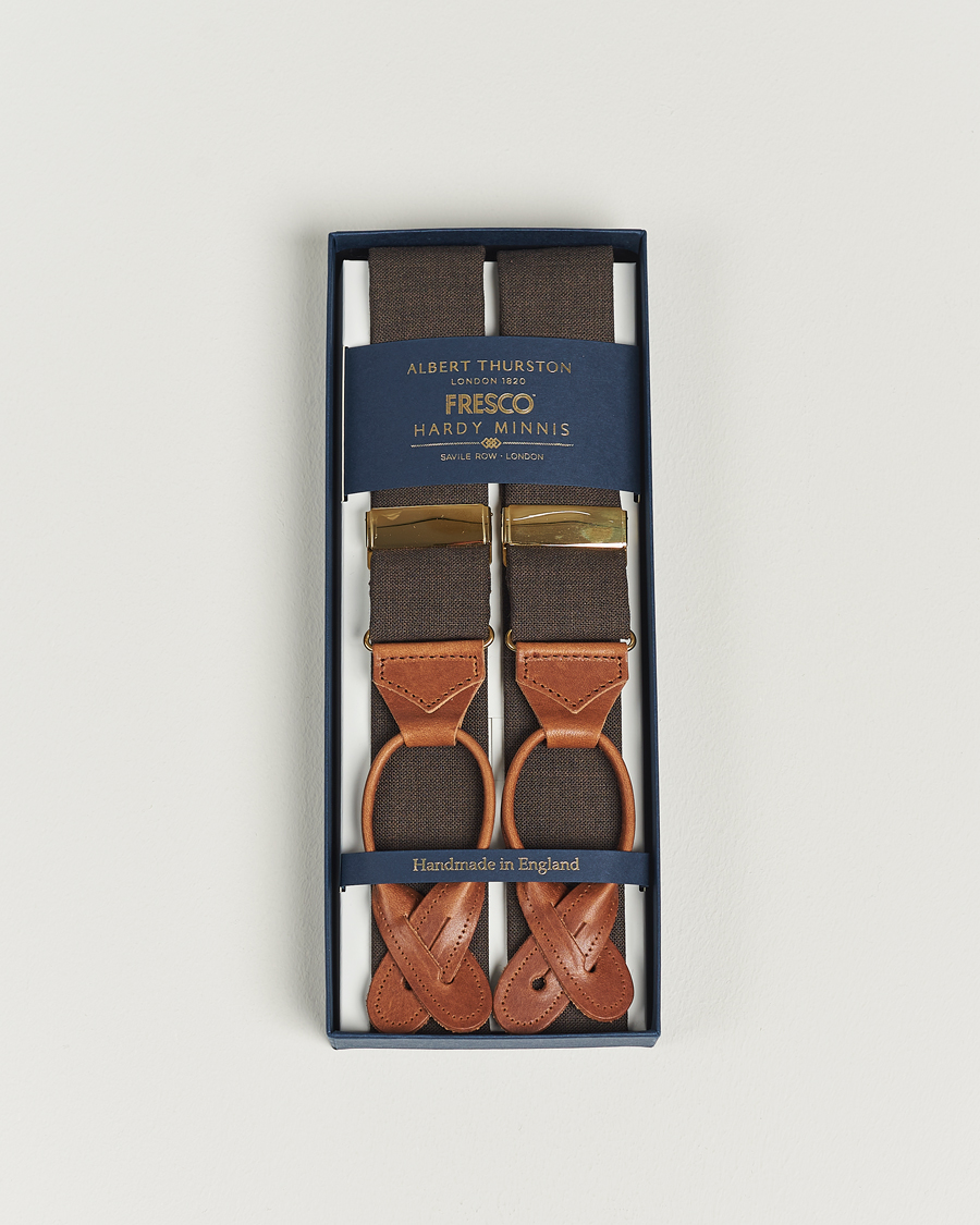 Hombres | Albert Thurston Fresco Braces 38mm Brown | Albert Thurston | Fresco Braces 38mm Brown