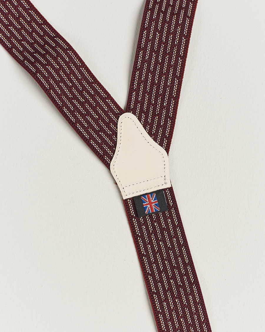 Hombres | Albert Thurston Elastic Dot Braces 35mm Wine | Albert Thurston | Elastic Dot Braces 35mm Wine
