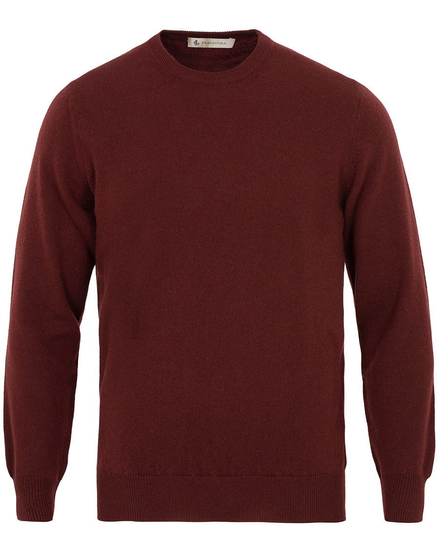 Hombres | Jerséis y prendas de punto | Piacenza Cashmere | Cashmere Crew Neck Sweater Burgundy