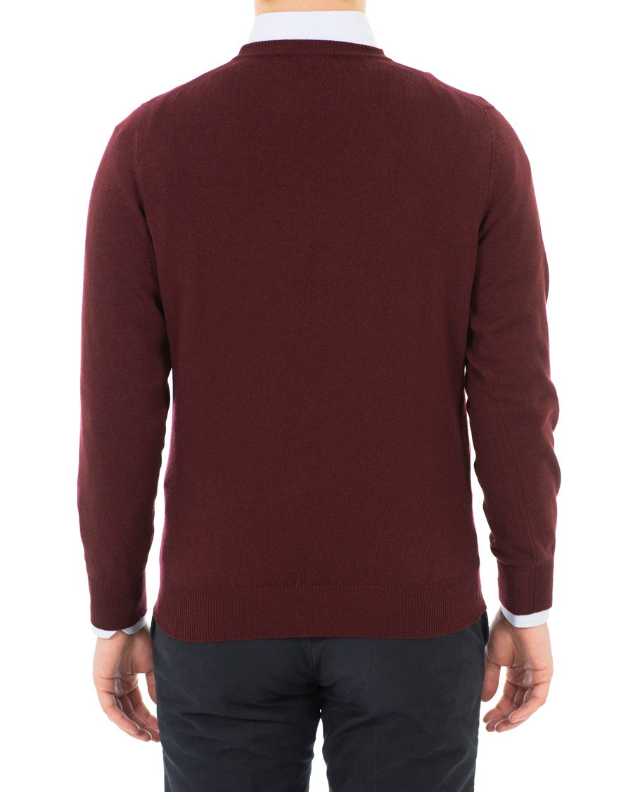 Hombres | Jerséis y prendas de punto | Piacenza Cashmere | Cashmere Crew Neck Sweater Burgundy