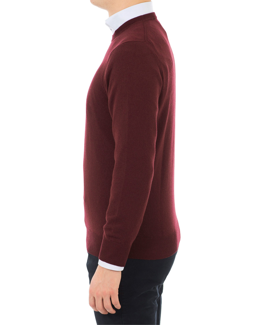 Hombres | Jerséis y prendas de punto | Piacenza Cashmere | Cashmere Crew Neck Sweater Burgundy