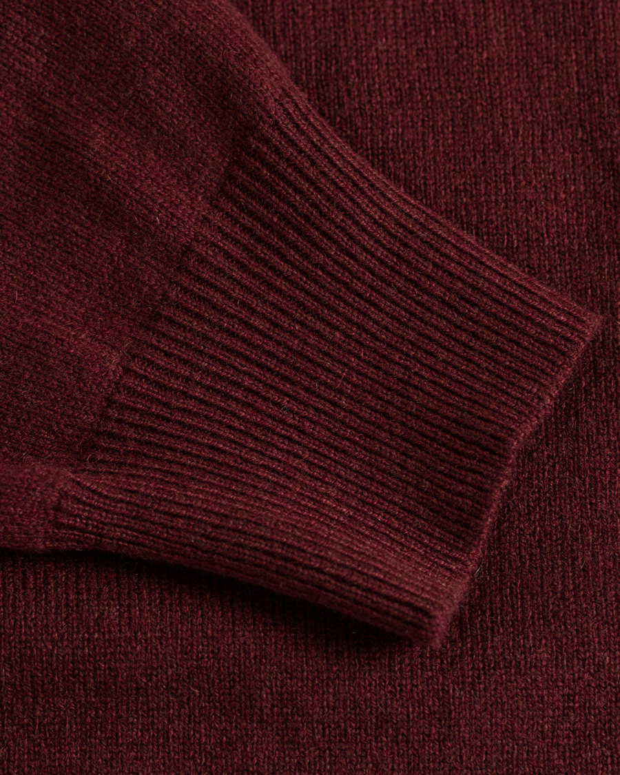 Hombres | Jerséis y prendas de punto | Piacenza Cashmere | Cashmere Crew Neck Sweater Burgundy