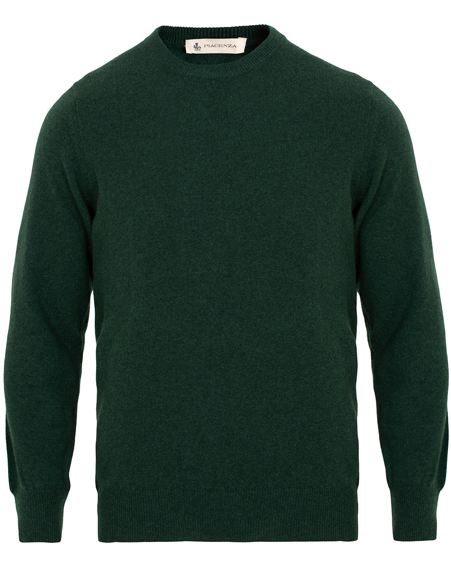 Hombres | Jerséis y prendas de punto | Piacenza Cashmere | Cashmere Crew Neck Sweater Racing Green