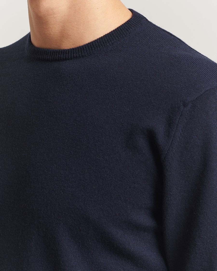 Hombres | Jerséis y prendas de punto | Piacenza Cashmere | Cashmere Crew Neck Sweater Navy